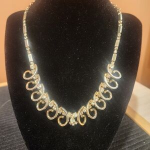 Sarah Coventry Vintage Gold and Silver Scroll Necklace